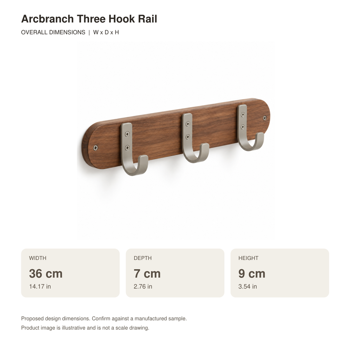 Arcbranch Three Hook Rail